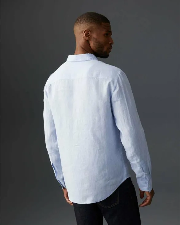Club Monaco Shirts Carlo Bassetti Italian Linen Shirt Blue 8211 Men