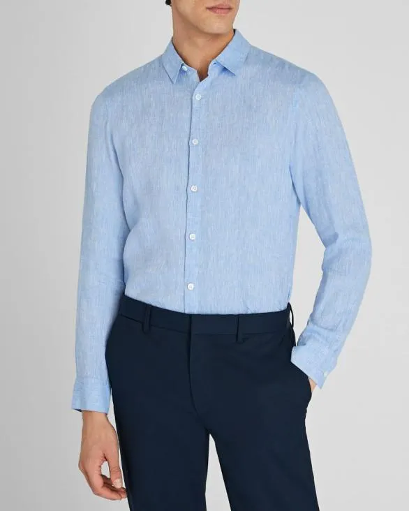Club Monaco Shirts Carlo Bassetti Italian Linen Shirt Light Blue Base 8211 Men