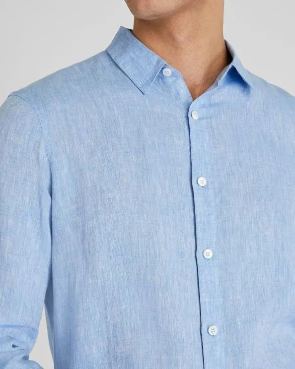 Club Monaco Shirts Carlo Bassetti Italian Linen Shirt Light Blue Base 8211 Men