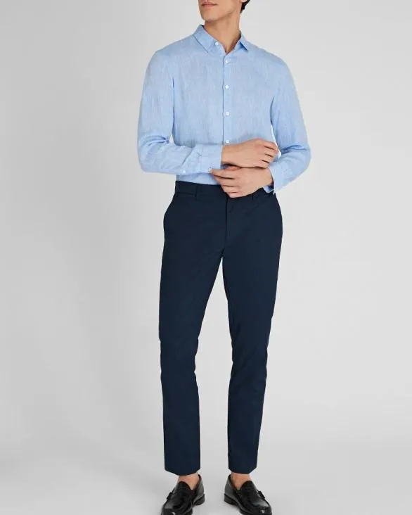 Club Monaco Shirts Carlo Bassetti Italian Linen Shirt Light Blue Base 8211 Men
