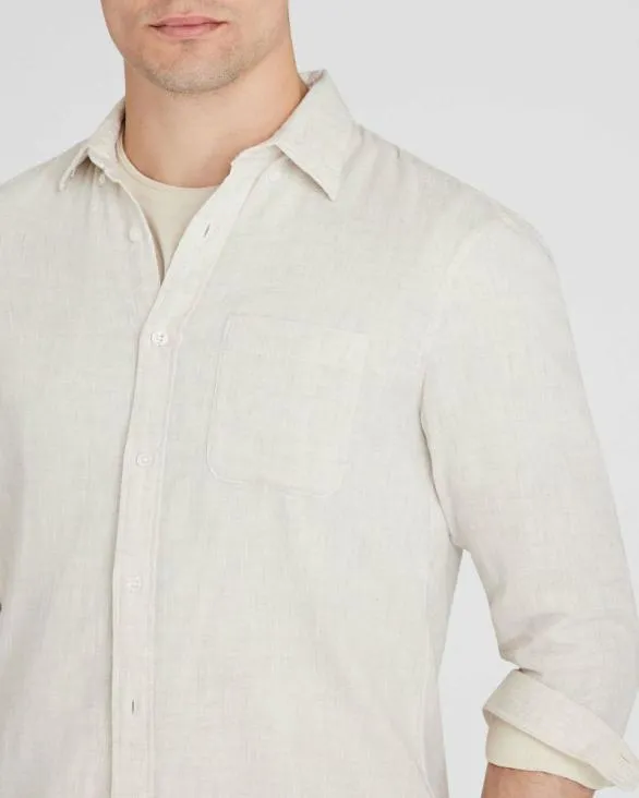 Club Monaco Shirts Lightweight Doubleface LongSleeve Shirt Ivory Mix 8211 Men