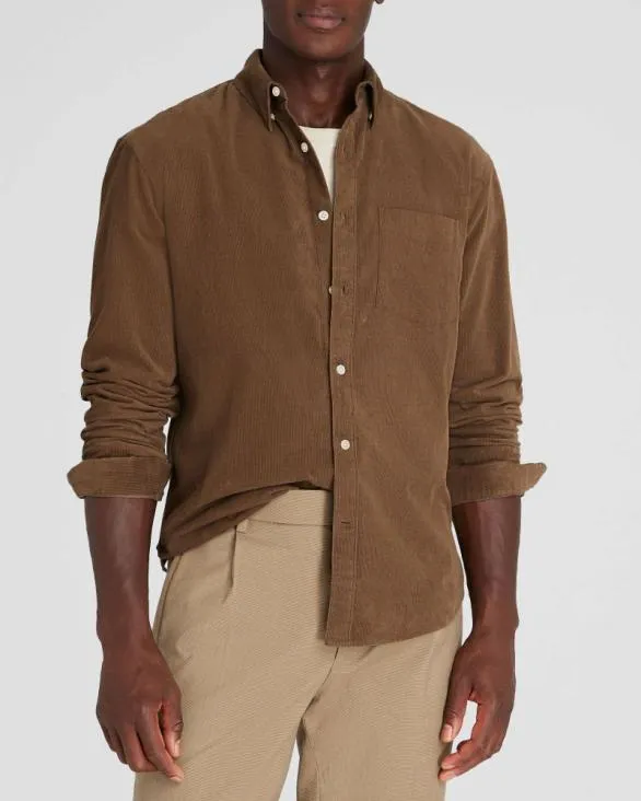 Club Monaco Shirts LongSleeve Corduroy Shirt Medium Brown 8211 Men
