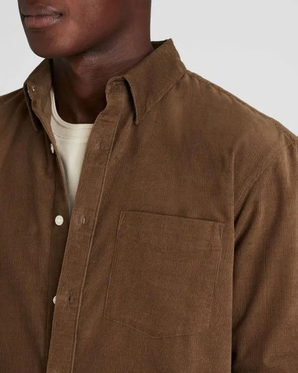 Club Monaco Shirts LongSleeve Corduroy Shirt Medium Brown 8211 Men
