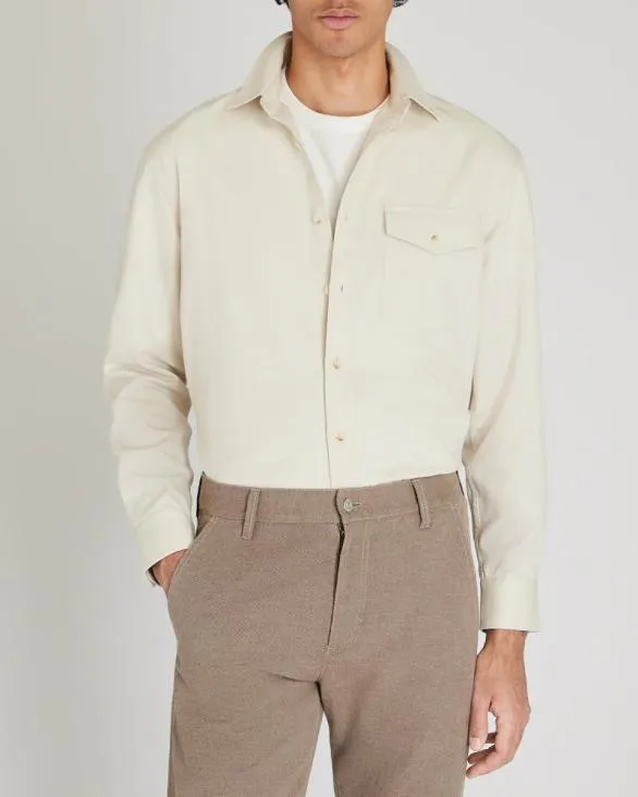 Club Monaco Shirts LongSleeve Standard Texture Shirt Pale Grey 8211 Men