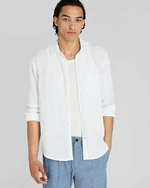 Club Monaco Shirts LongSleeve Summer Doubleface Shirt White Base 8211 Men