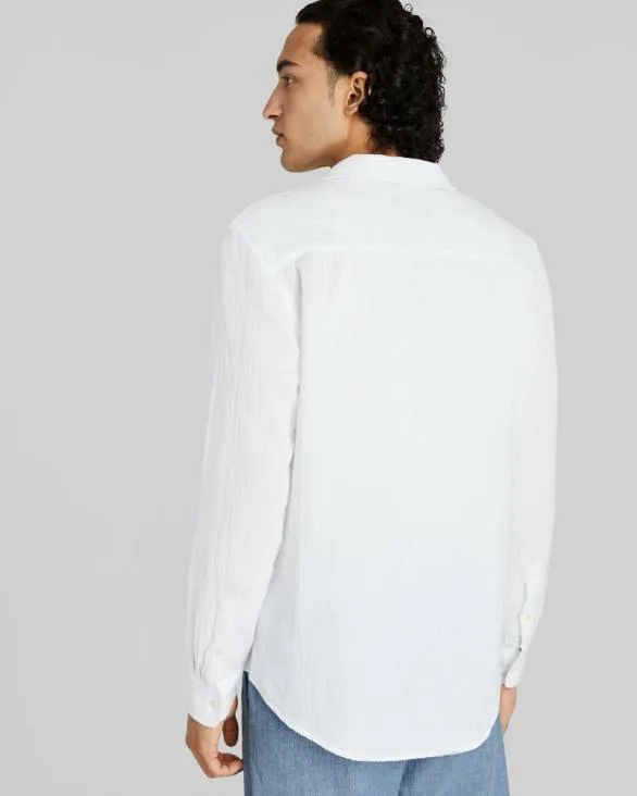 Club Monaco Shirts LongSleeve Summer Doubleface Shirt White Base 8211 Men