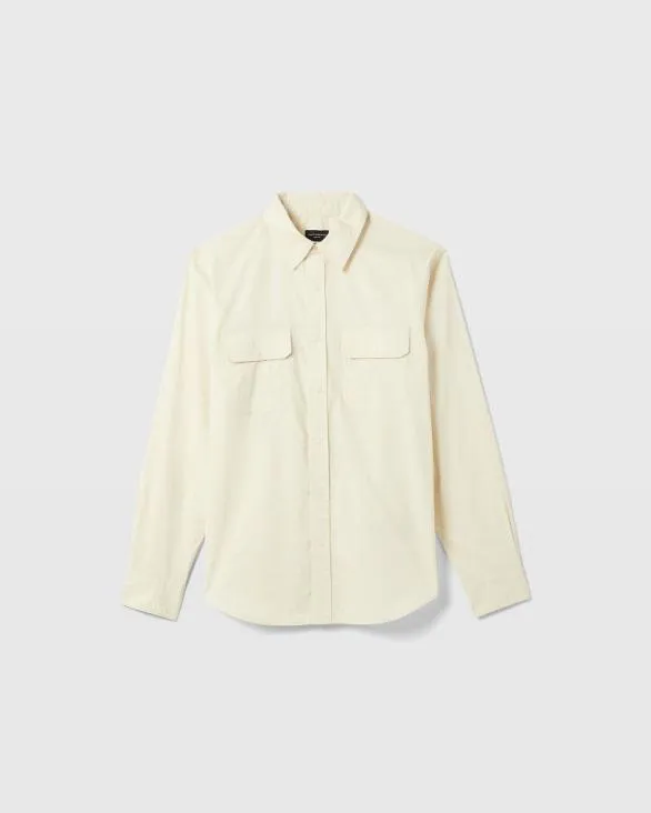 Club Monaco Shirts Soft Ripstop LongSleeve Shirt Ivory 8211 Men