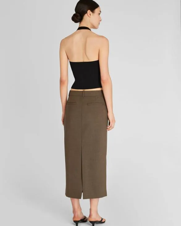 Club Monaco Skirts Borrem Column Maxi Skirt Medium Olive 8211 Women