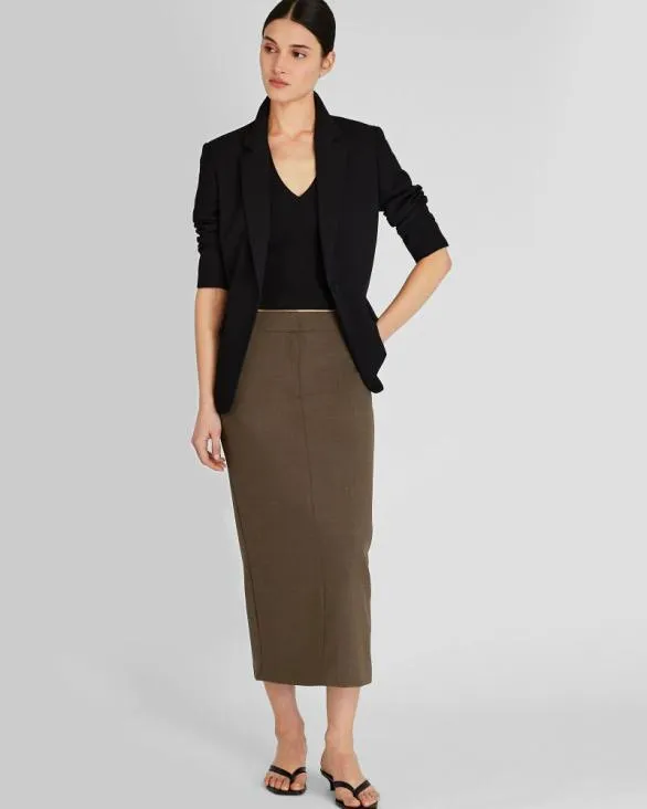 Club Monaco Skirts Borrem Column Maxi Skirt Medium Olive 8211 Women