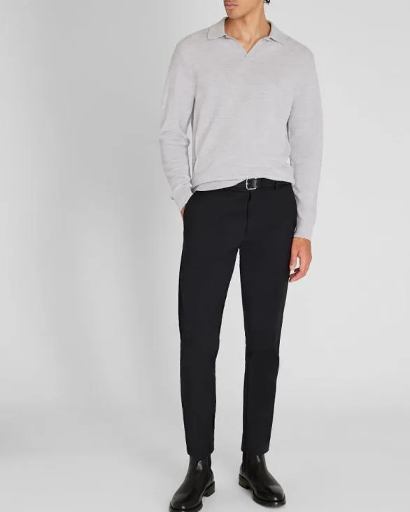 Club Monaco Sweaters LongSleeve Refined Textured Polo Light Grey Mix 8211 Men