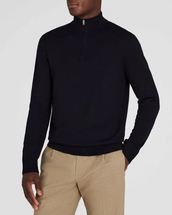 Club Monaco Sweaters Merino QuarterZip Sweater Navy 8211 Men