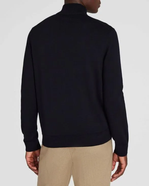 Club Monaco Sweaters Merino QuarterZip Sweater Navy 8211 Men