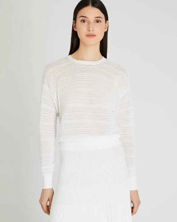 Club Monaco Sweaters Sheer Ottoman Sweater White 8211 Women