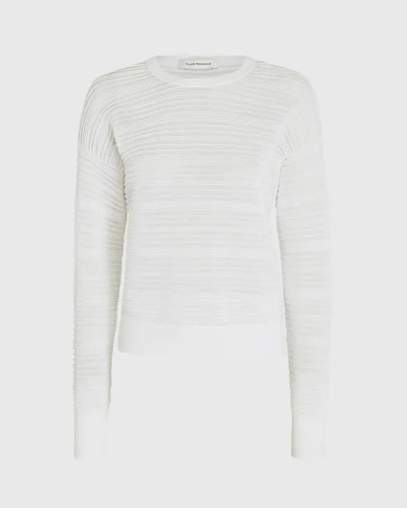 Club Monaco Sweaters Sheer Ottoman Sweater White 8211 Women