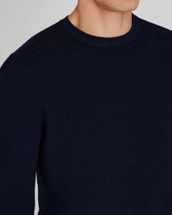 Club Monaco Sweaters Wool LongSleeve Stitch Crew Navy 8211 Men