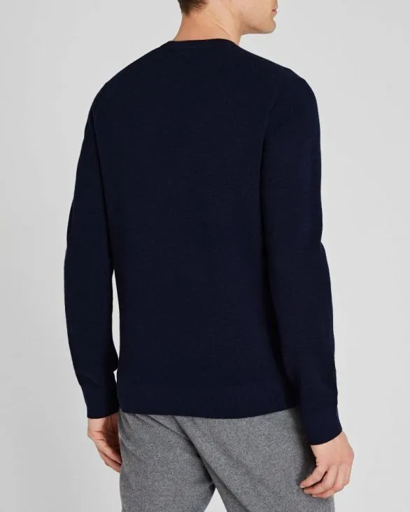 Club Monaco Sweaters Wool LongSleeve Stitch Crew Navy 8211 Men