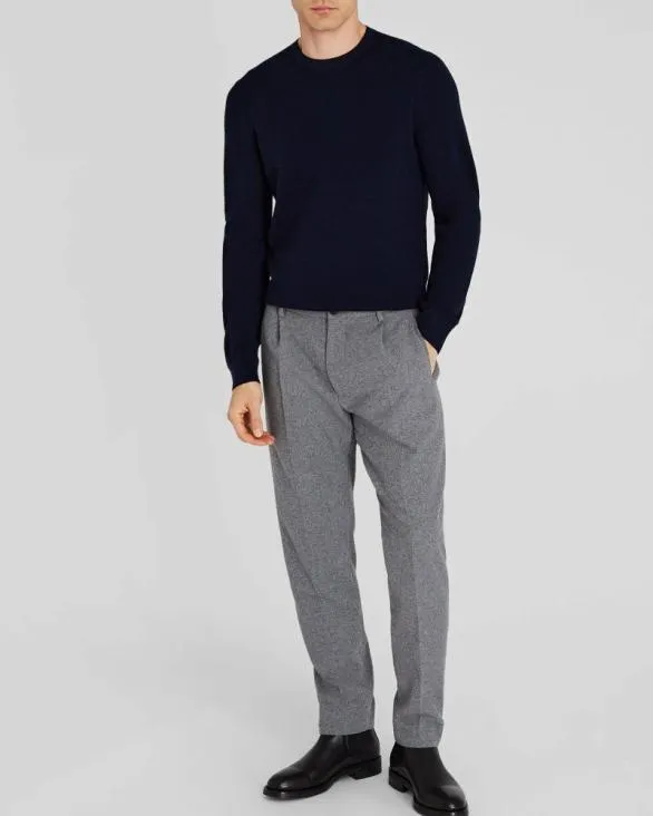 Club Monaco Sweaters Wool LongSleeve Stitch Crew Navy 8211 Men