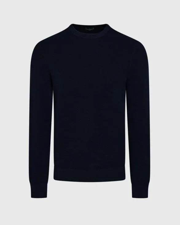 Club Monaco Sweaters Wool LongSleeve Stitch Crew Navy 8211 Men