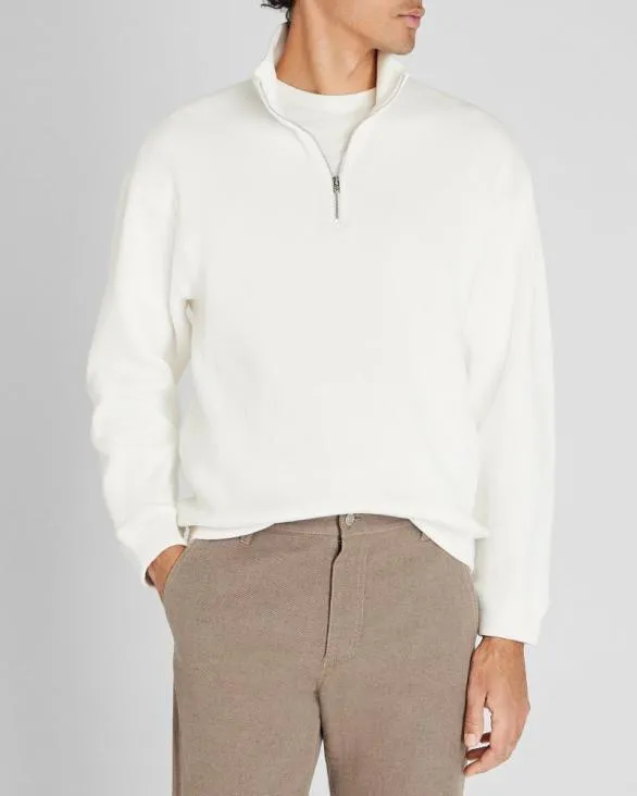 Club Monaco Sweatshirts and Lounge Rib Knit QuarterZip Off White 8211 Men