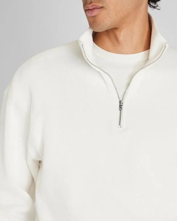Club Monaco Sweatshirts and Lounge Rib Knit QuarterZip Off White 8211 Men