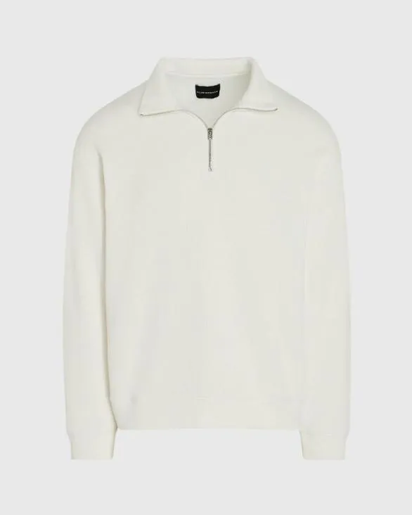Club Monaco Sweatshirts and Lounge Rib Knit QuarterZip Off White 8211 Men