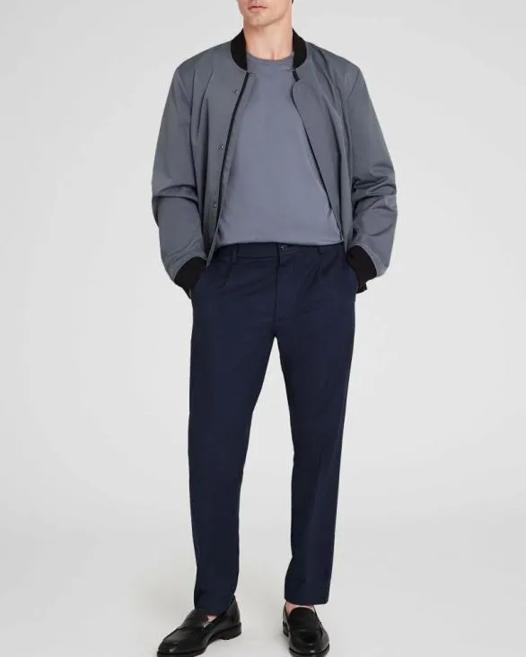 Club Monaco Tees LongSleeve Refined Crew Tee Slate Blue 8211 Men