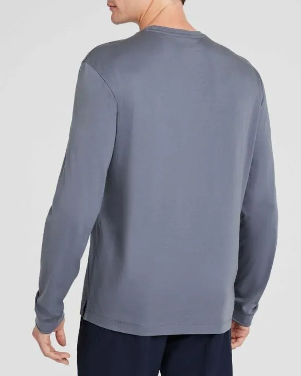 Club Monaco Tees LongSleeve Refined Crew Tee Slate Blue 8211 Men
