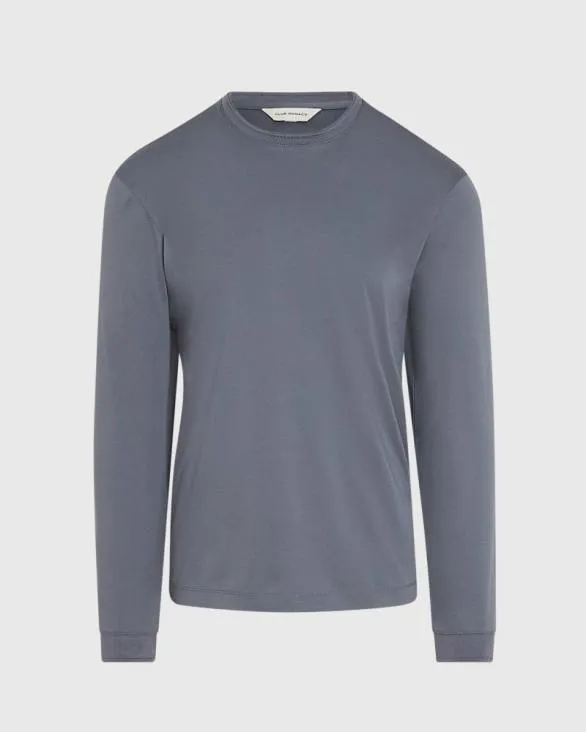 Club Monaco Tees LongSleeve Refined Crew Tee Slate Blue 8211 Men