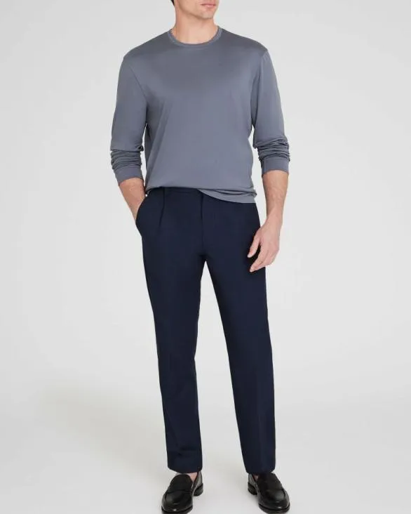 Club Monaco Tees LongSleeve Refined Crew Tee Slate Blue 8211 Men