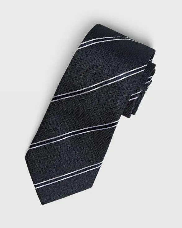 Club Monaco Ties CM Stripe Silk Tie Navy Stripe 8211 Men