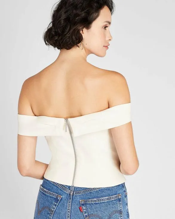 Club Monaco Tops OffTheShoulder Draped Top White 8211 Women