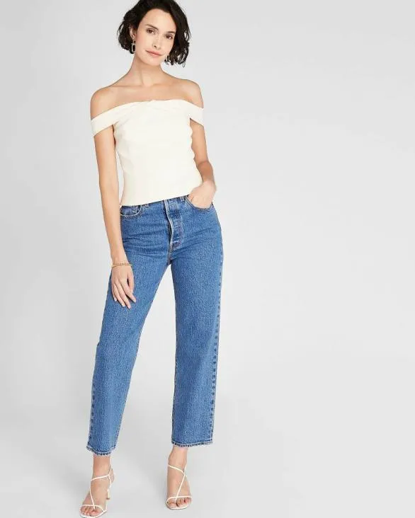 Club Monaco Tops OffTheShoulder Draped Top White 8211 Women
