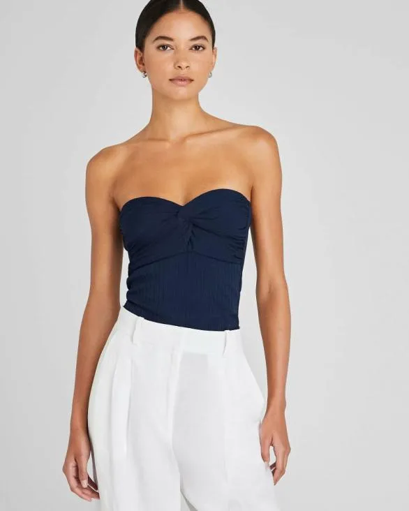 Club Monaco Tops Pliss Bustier Top Navy 8211 Women