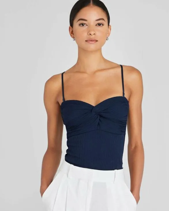 Club Monaco Tops Pliss Bustier Top Navy 8211 Women