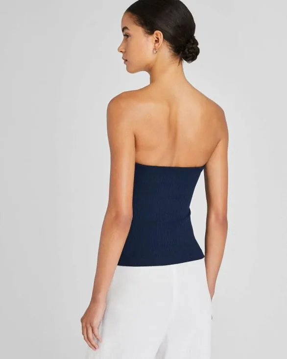 Club Monaco Tops Pliss Bustier Top Navy 8211 Women