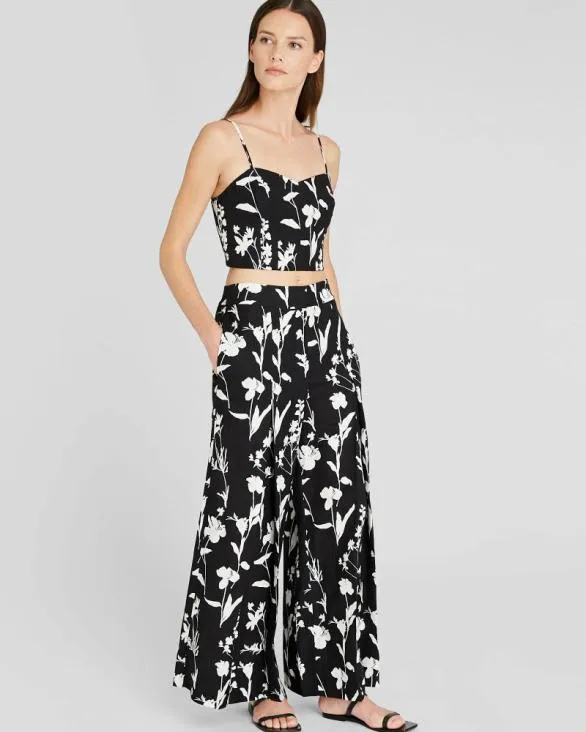 Club Monaco Tops Printed Smocked Bandeau Top Black Base 8211 Women