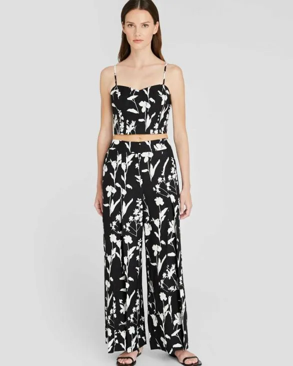 Club Monaco Tops Printed Smocked Bandeau Top Black Base 8211 Women