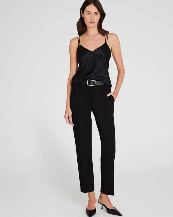 Club Monaco Tops Silk Charmeuse DoubleNeckline Cami Black 8211 Women