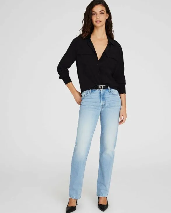Club Monaco Tops Silk Utility Shirt Black 8211 Women