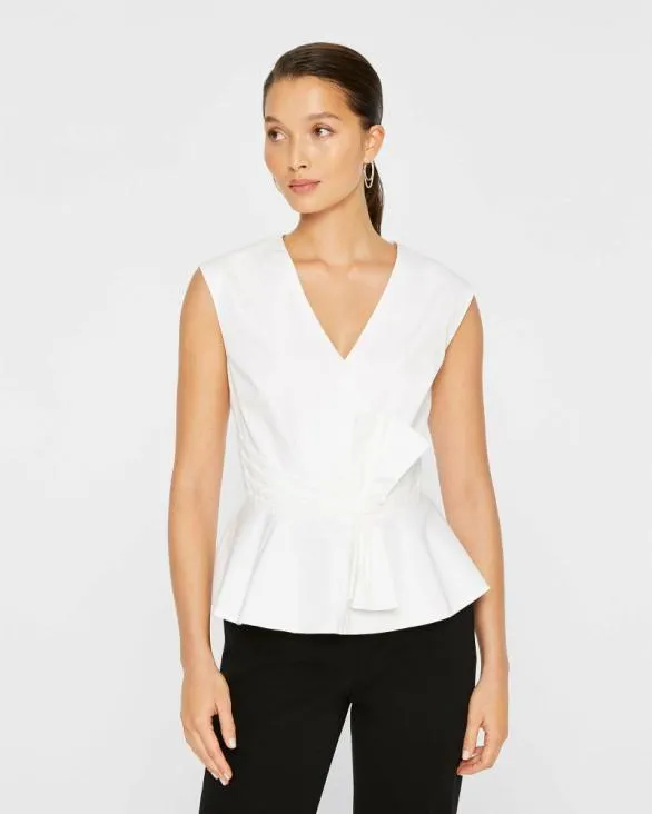 Club Monaco Tops Waisted Bow Top White 8211 Women