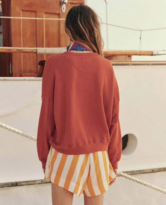 CollectionTees and Sweats The Great The Teammate Sweatshirt Burnt Red With Sunset Graphic