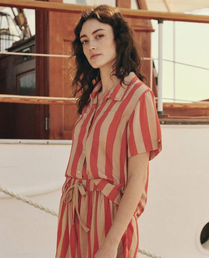 Collection The Great The Bowling Shirt Sunset Stripe