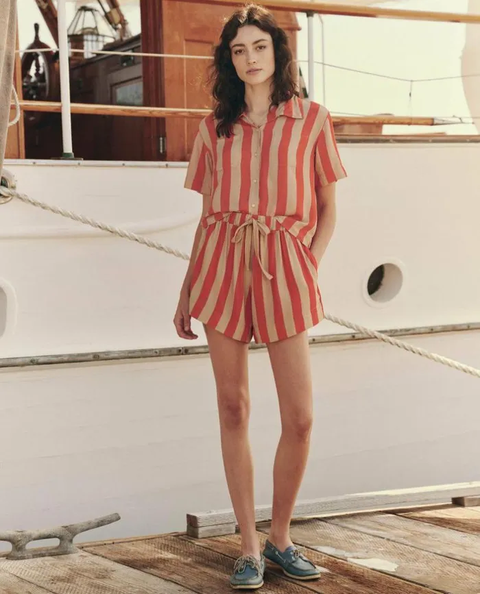 Collection The Great The Bowling Shirt Sunset Stripe