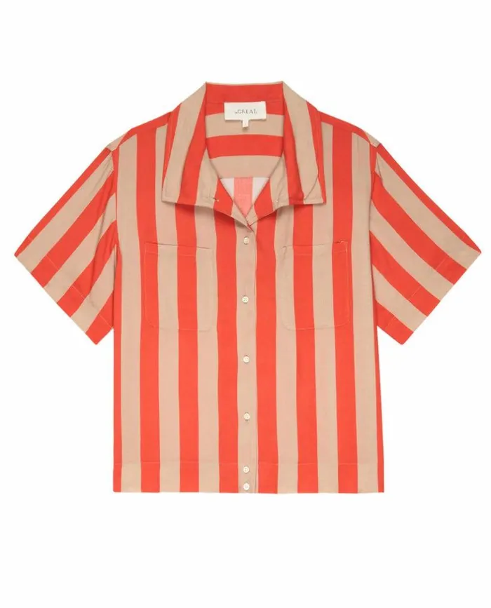 Collection The Great The Bowling Shirt Sunset Stripe