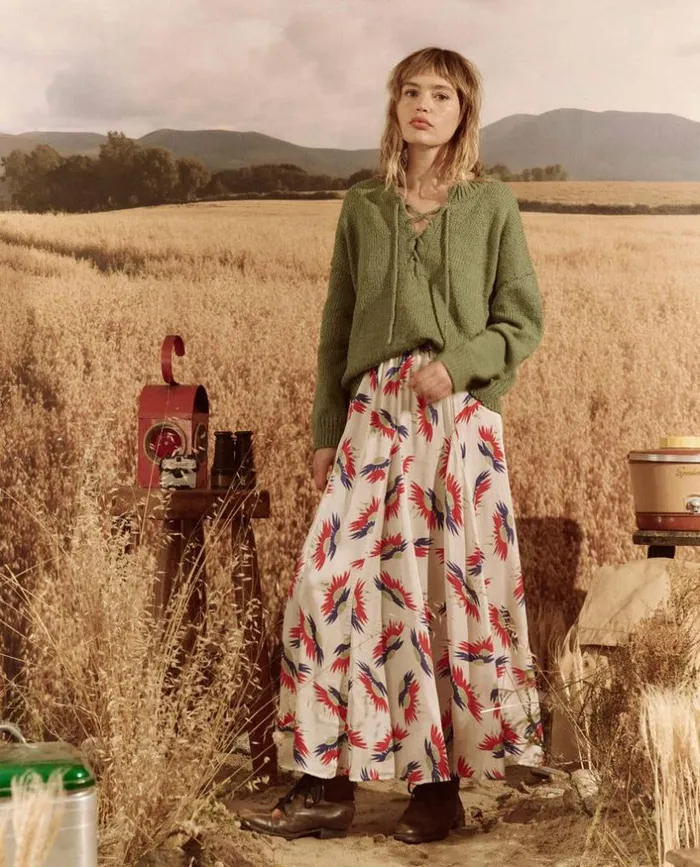 Collection The Great The Lace Up Pullover Dried Basil