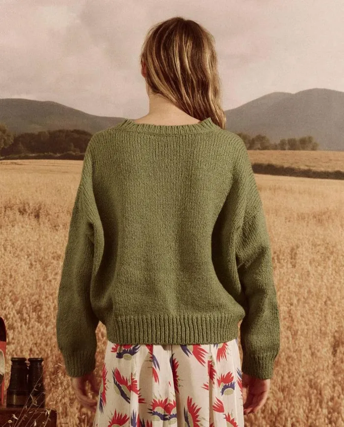 Collection The Great The Lace Up Pullover Dried Basil