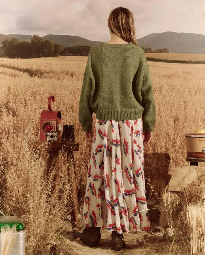 Collection The Great The Lace Up Pullover Dried Basil