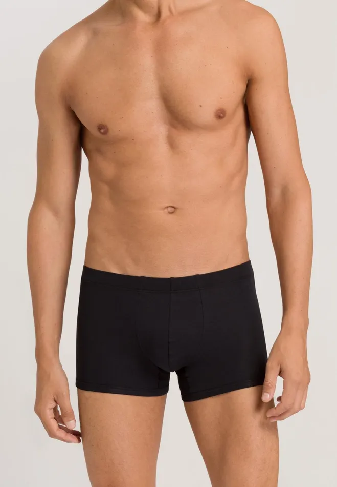 Cotton Boxer Brief Black Men HANRO Boxer Briefs