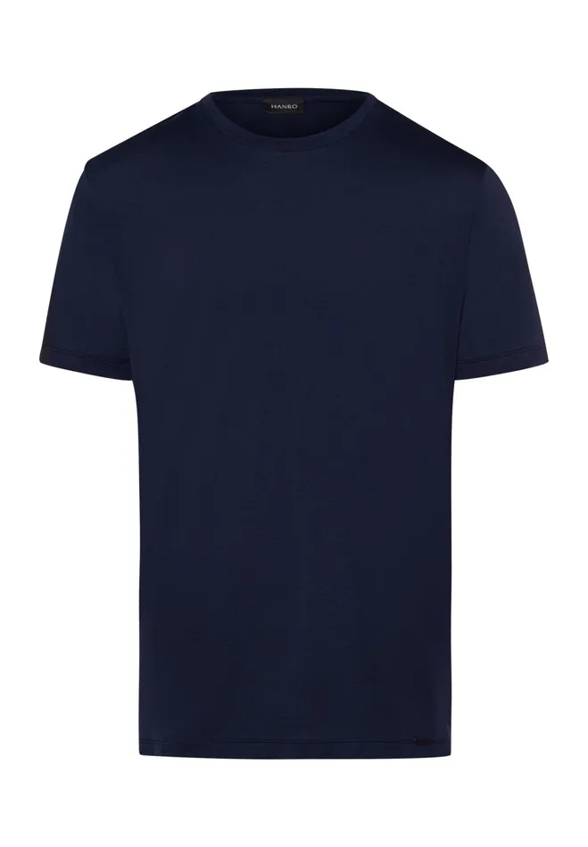 Cotton Crew Neck TShirt Black Iris Men HANRO Pajama Tops