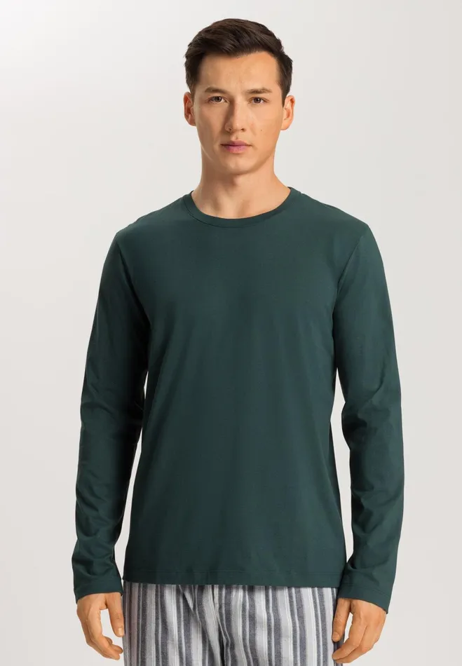 Cotton Crew Neck Top Laurel Men HANRO Pajama Tops